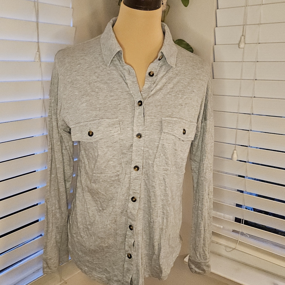 Boden Gray Casual Cotton Modal Blend Button Down Shirt